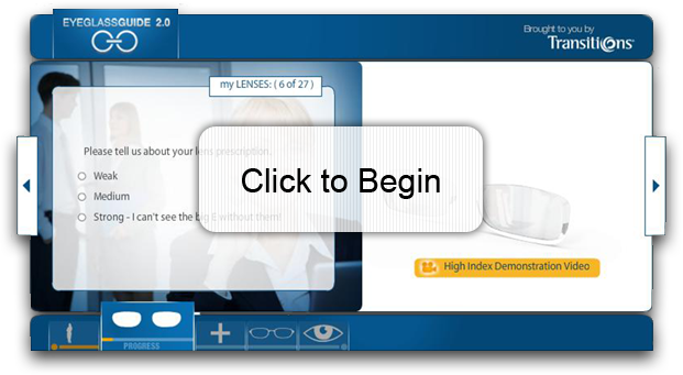 Click to access the Transitions® EyeGlass Guide.
